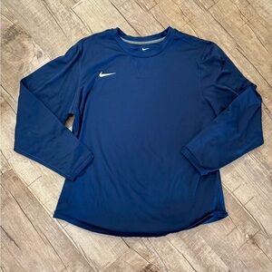 Men’s Nike Long Sleeve Crew Shirt – Navy Blue XXL